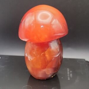 Elegant Orange Carnelian Agate Natural Gemstone Mushroom Crystal Accent 08